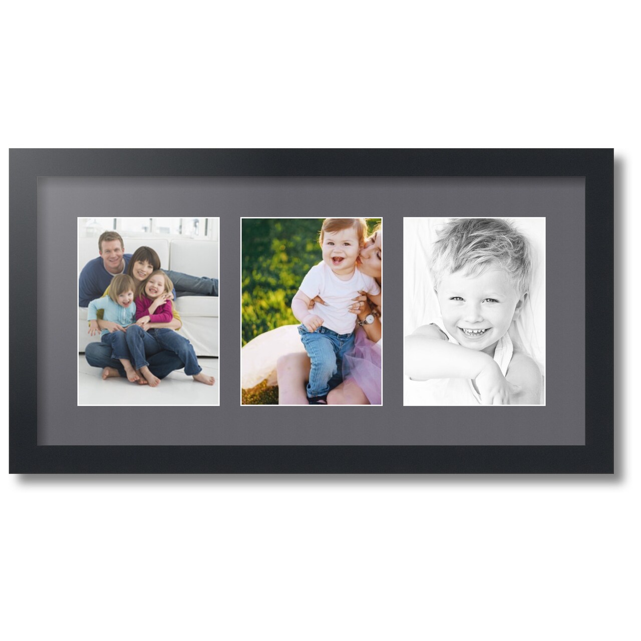 ArtToFrames Collage Photo Picture Frame with 3 - 6x8 inch Openings, Framed in Black with Over 62 Mat Color Options and Plexi Glass (CSM-3926-782)